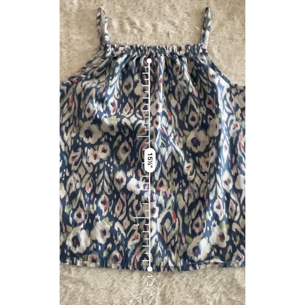 OshKosh B'gosh Tank Top Linen Cotton Ikat Casual Coastal 14/14A